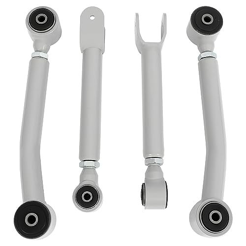 KUAFU 0-8" Lift Adjustable Control Arm Compatible with 1986-2001 Jeep Cherokee XJ 1985-1992 Jeep Comanche MJ 1993-1998 Grand Cherokee ZJ 1997-2006 Wrangler LJ/TJ Powder Coated - Gray - Image 1