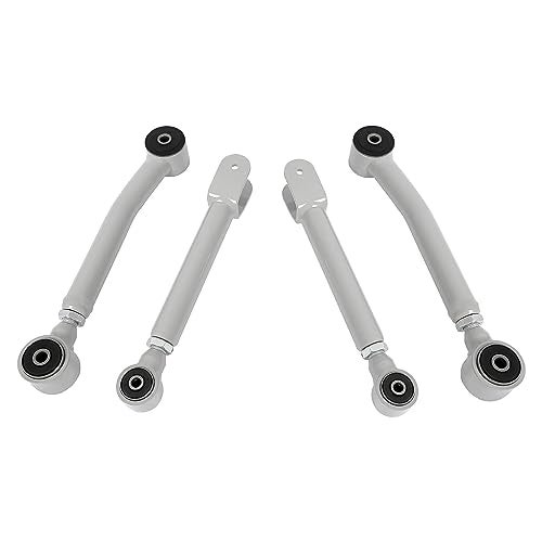 KUAFU 0-8" Lift Adjustable Control Arm Compatible with 1986-2001 Jeep Cherokee XJ 1985-1992 Jeep Comanche MJ 1993-1998 Grand Cherokee ZJ 1997-2006 Wrangler LJ/TJ Powder Coated - Gray - Image 4