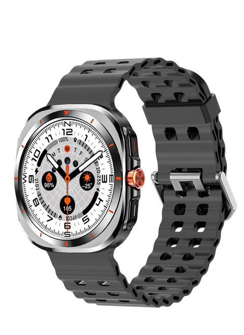 Y02 smartwatch, AMOLED always displays Bluetooth call waterproof fitness watch, compatible with Android and iOS black