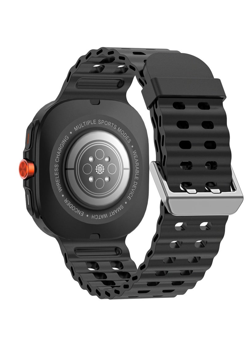HW - Y02 smartwatch, AMOLED always displays Bluetooth call waterproof fitness watch, compatible with Android and iOS black - Image 1