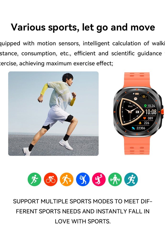 HW - Y02 smartwatch, AMOLED always displays Bluetooth call waterproof fitness watch, compatible with Android and iOS black - Image 1