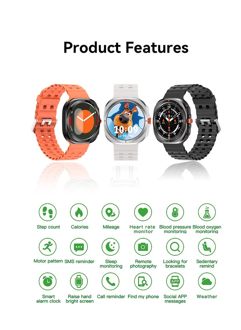 HW - Y02 smartwatch, AMOLED always displays Bluetooth call waterproof fitness watch, compatible with Android and iOS black - Image 1