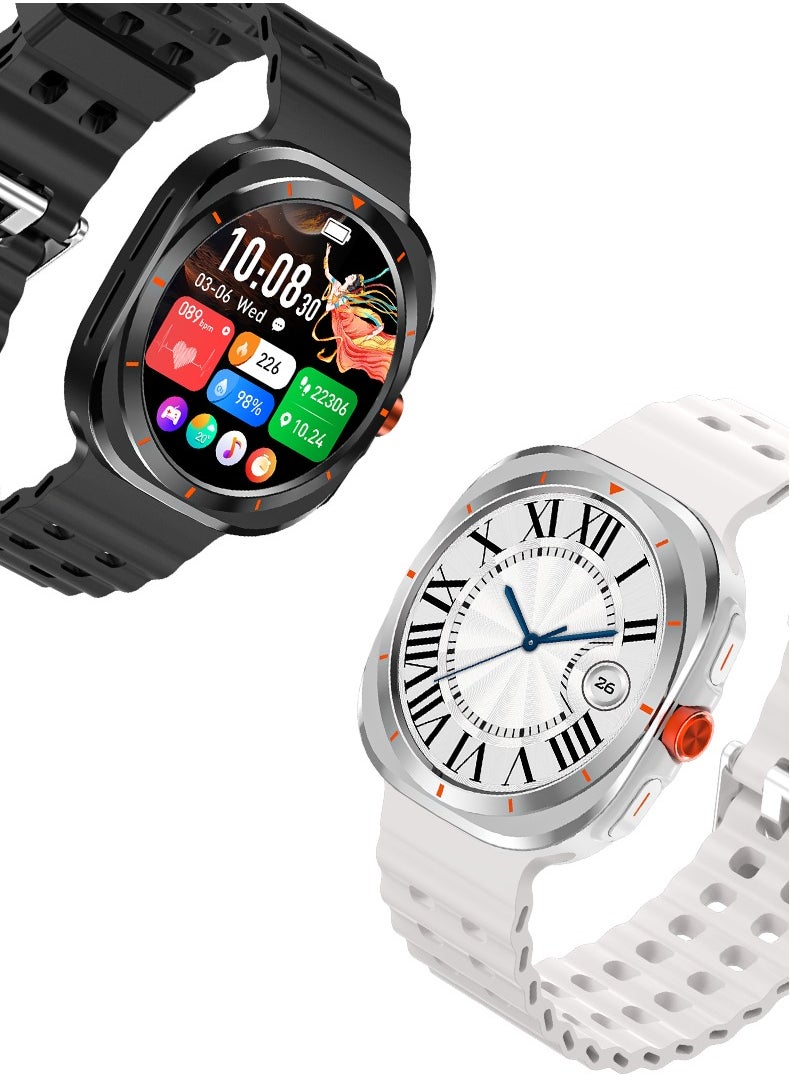 HW - Y02 smartwatch, AMOLED always displays Bluetooth call waterproof fitness watch, compatible with Android and iOS black - Image 1