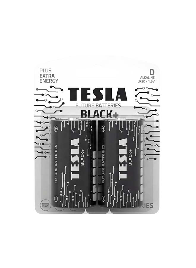 Tesla بطاريات تسلا D سوداء + قلوية LR14 1.5 2 قطع - Image 1