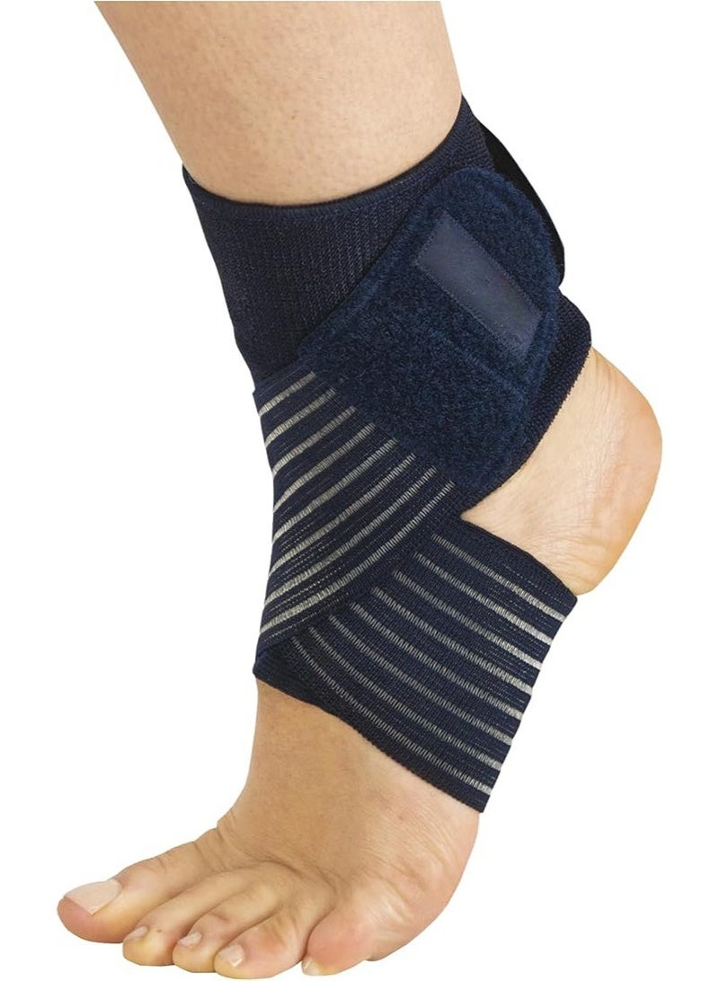 PAVIS Ankle Brace with 8-Shaped Bandage – Pair of Adjustable Ankle Wraps & Sleeves for Plantar Relief, Breathable Ultra-Thin Support, Unisex, Italy Brand, Bacteriostatic Material, 100% Cotton - Image 1