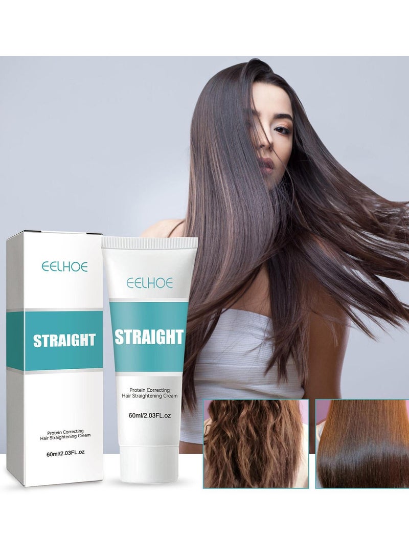 EELHOE Protein corrects hair smoothing cream Silk shine hair straightening cream that nourishes quickly smoothing collagen hair - Image 4