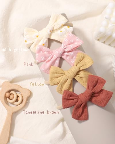 doboi 10PCS Baby Girls Headbands Hair Bows Nylon Linen Hairbands Handmade Hair Accessories for Newborn Infant Toddlers Little Girl and Kids - Image 5