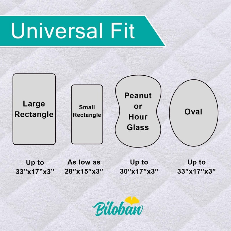 Biloban Bassinet Mattress Pad Cover Waterproof, Quilted Bassinet Mattress Protector Sheets Fits All Mainstream Bassinet - Rectangle, Oval, Hourglass, 2 Pack, Ultra Soft Breathable, Grey and White - Image 4