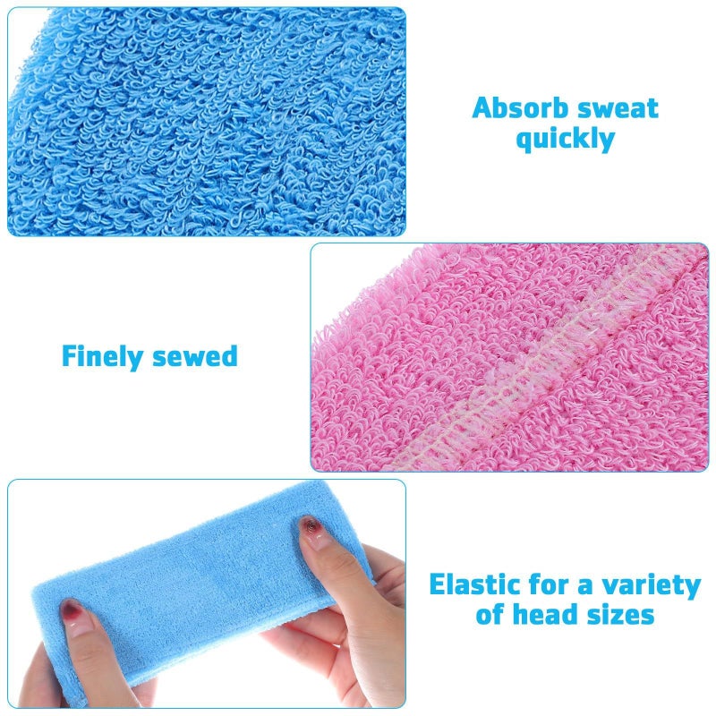 Unisex 6pc Non-Slip Sweatbands Elastic Yoga Headbands Moisture Wicking Fitness - Image 5