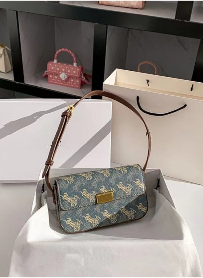 WAOKN Women's New Soft Leather Shoulder Bag, Ladies Simple and Fashionable Handbag Carrying Bag Tote Bags, Light Luxury Texture Side Bag Sling Bag for Teenagers and Youth  - Image 2