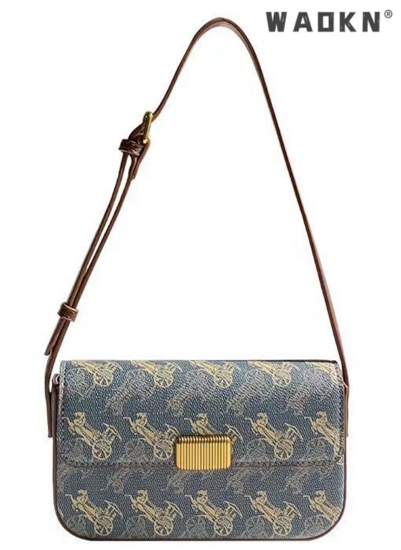 WAOKN Women's New Soft Leather Shoulder Bag, Ladies Simple and Fashionable Handbag Carrying Bag Tote Bags, Light Luxury Texture Side Bag Sling Bag for Teenagers and Youth  - Image 1