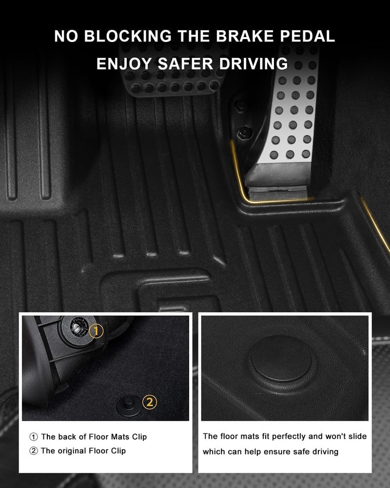 IKABEVEM Custom Fit Floor Mats & Trunk Mat for 2019-2025 Mercedes-Benz G Class/G500/G550/AMG G63 SUV - All Weather TPE Liners, Black - Image 5
