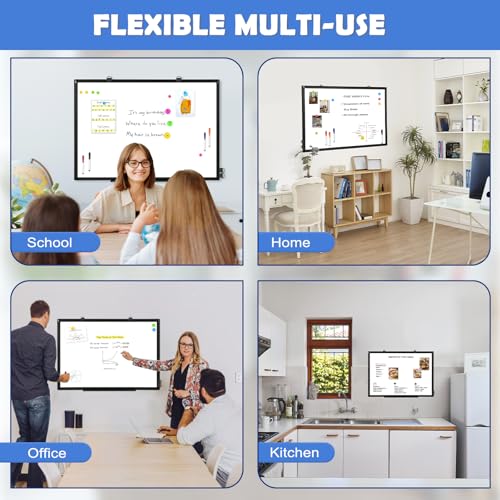 WALGLASS Double-Sided White Board Black Aluminium Frame, 24" x 18" Dry Erase Board Magnetic Whiteboard for Wall, Hanging Mounted Whiteboard Home, School, Office, Kitchen - Image 5