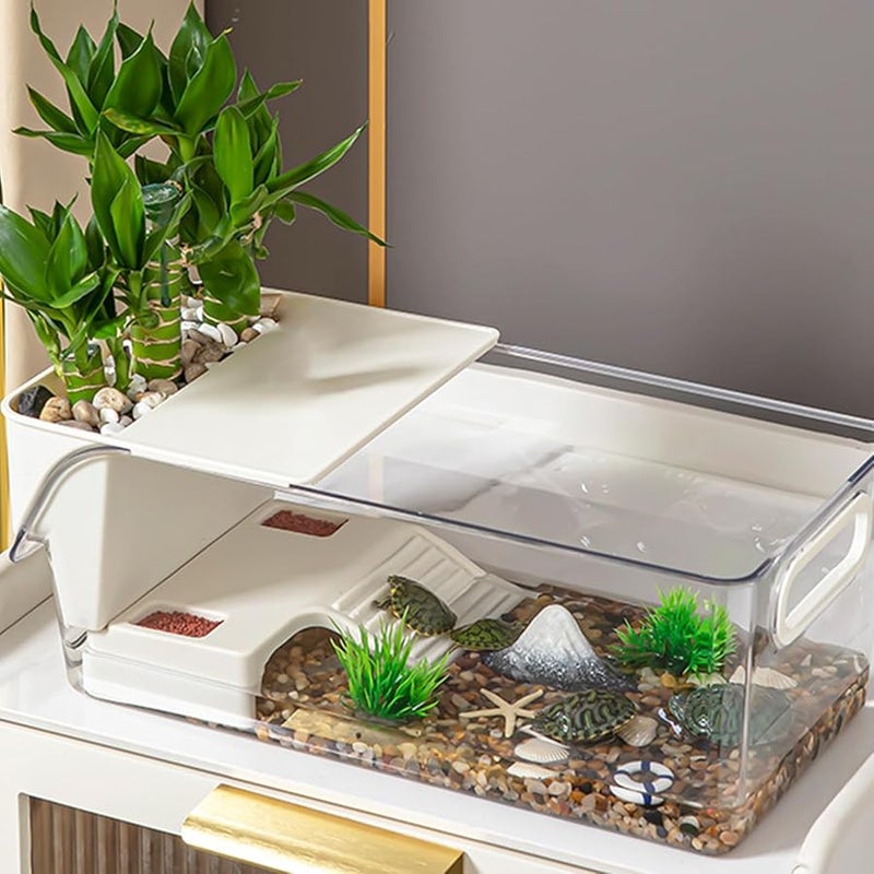 مجموعة حوض الزواحف الصغير مع منصة التشمس وفتحات التهوية الشبكية - Image 3