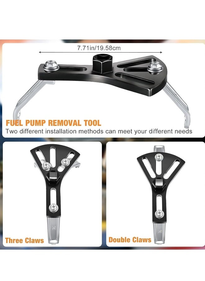 Generic Universal Fuel Pump Removal Tools, Adjustable Fuel Pump Lock Ring, Adjustable Lock Ring Spanner Fuel Pump Module Spanner Wrench, Fuel Tank Lid Cover Remove Spanner, 3 Pcs  - Image 1