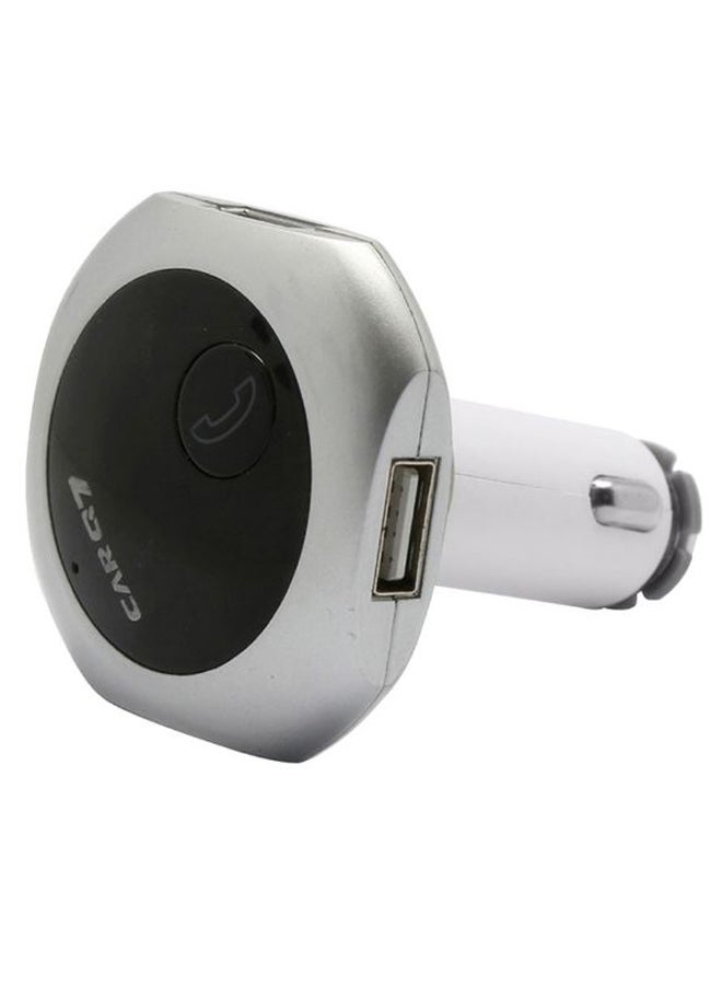 NIBEMINENT Dual USB Bluetooth Wireless FM Transmitter Car Charger White/Silver/Black 