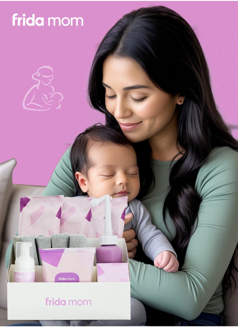 frida mom Frida Mom Postpartum Recovery Essentials Kit – 5-Step Care for New Moms with Peri Bottle, Disposable Underwear, Ice Maxi Pads, Cooling Liners & Healing Foam – 1 Kit + Caddy  - Image 5