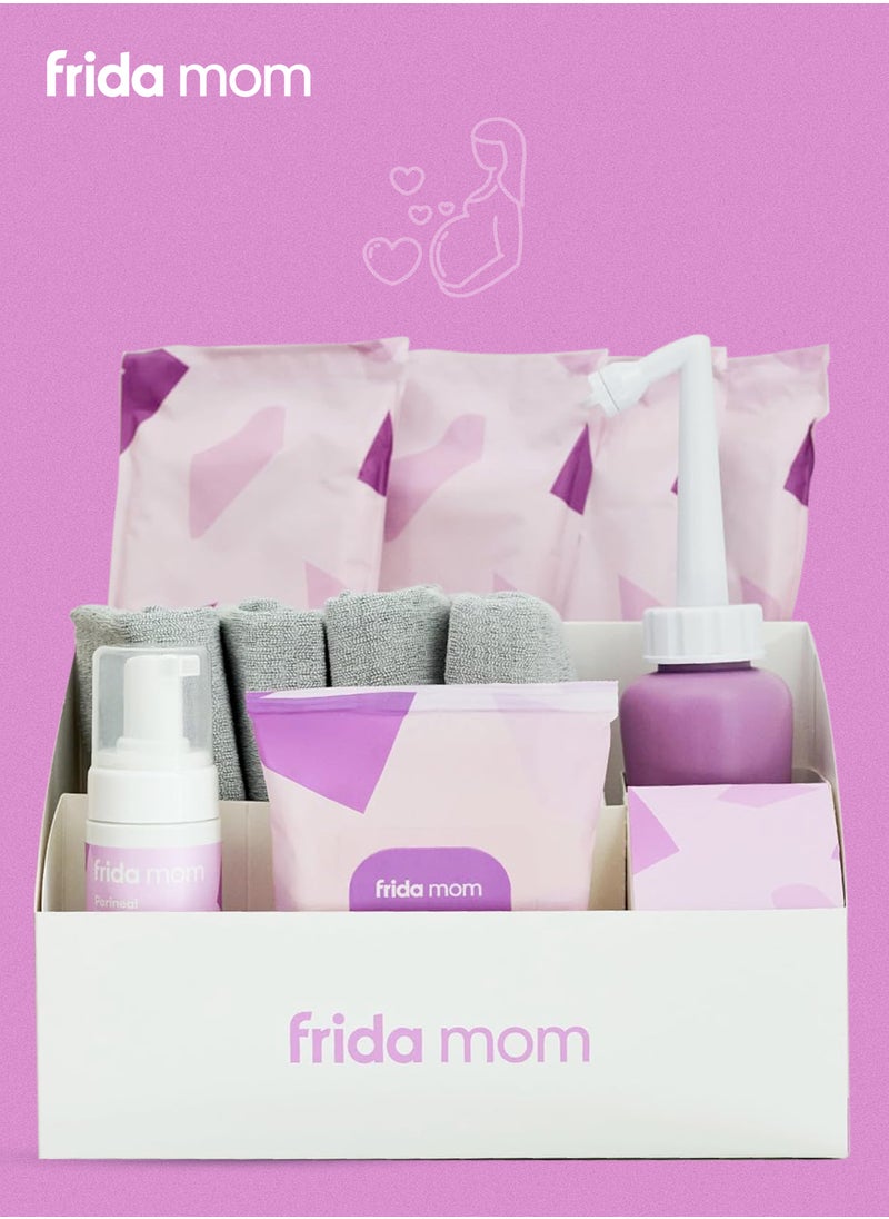 frida mom Frida Mom Postpartum Recovery Essentials Kit – 5-Step Care for New Moms with Peri Bottle, Disposable Underwear, Ice Maxi Pads, Cooling Liners & Healing Foam – 1 Kit + Caddy  - Image 2