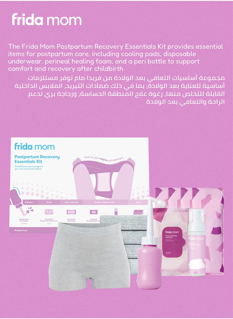 frida mom Frida Mom Postpartum Recovery Essentials Kit – 5-Step Care for New Moms with Peri Bottle, Disposable Underwear, Ice Maxi Pads, Cooling Liners & Healing Foam – 1 Kit + Caddy  - Image 4