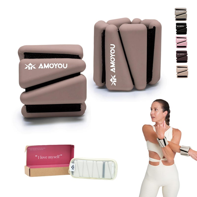 AMOYOU Wrist Ankle Weights for Women 2 lb Ankle Weights Set of 2 1 lb Each Arm Weights for Women Leg Weights for Walking Yoga Cardio Strength Training - Image 2