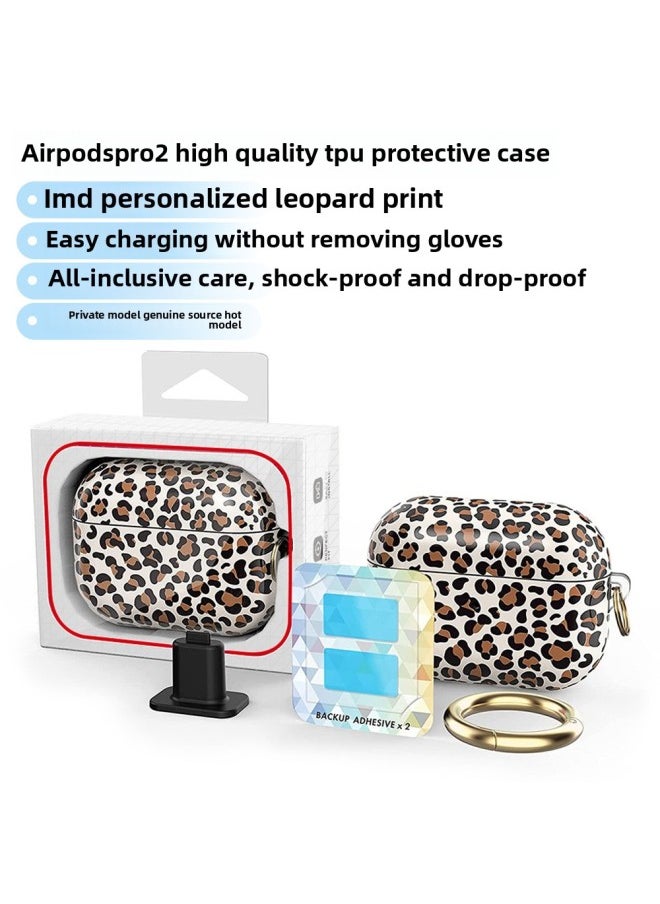 Generic - Suitable For Apple Wireless Bluetooth Headset AirPods Pro 2 High Quality TPU Protection IMD Personality Leopard Print-Color:Pink (AirPods Pro2 Non-fine Hole)-Applicable Model:Airpods Pro2 (non-fine Hole) - Image 1