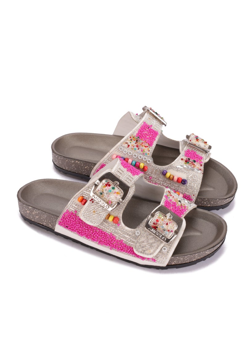 Women's Double Strap Embellished Slipper - Comfortable and Fashionable Design  - Image 1