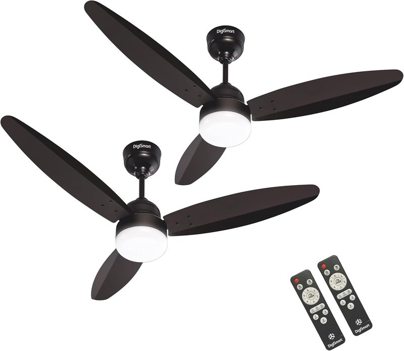 DIGISMART Autum Mark-1 Premium Series 1200 MM BLDC Motor Fan (28 W) 5 Stars Rated With Led Light Remote 3 Blade 380 Rpm High Speed Ceiling Fan with 5 Years Pack of 2 (Smoke Brown) - Image 1
