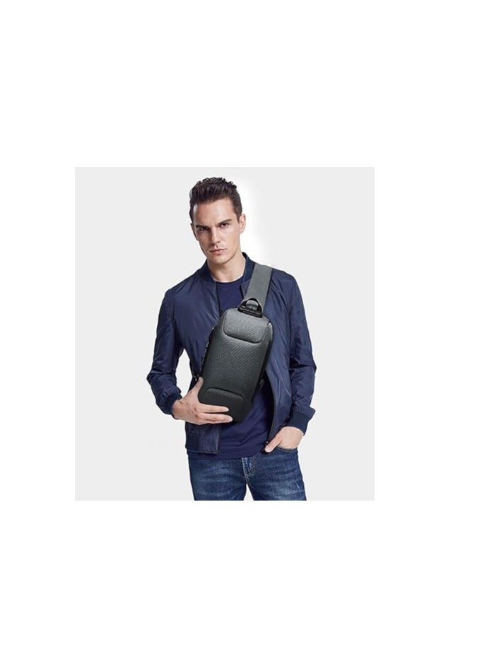 FANDARE - Anti theft sling bag, new men's crossbody bag with USB charging port, reflective stripes, single shoulder bag, bicycle camping and cycling day bag, waterproof polyester, L - Image 1