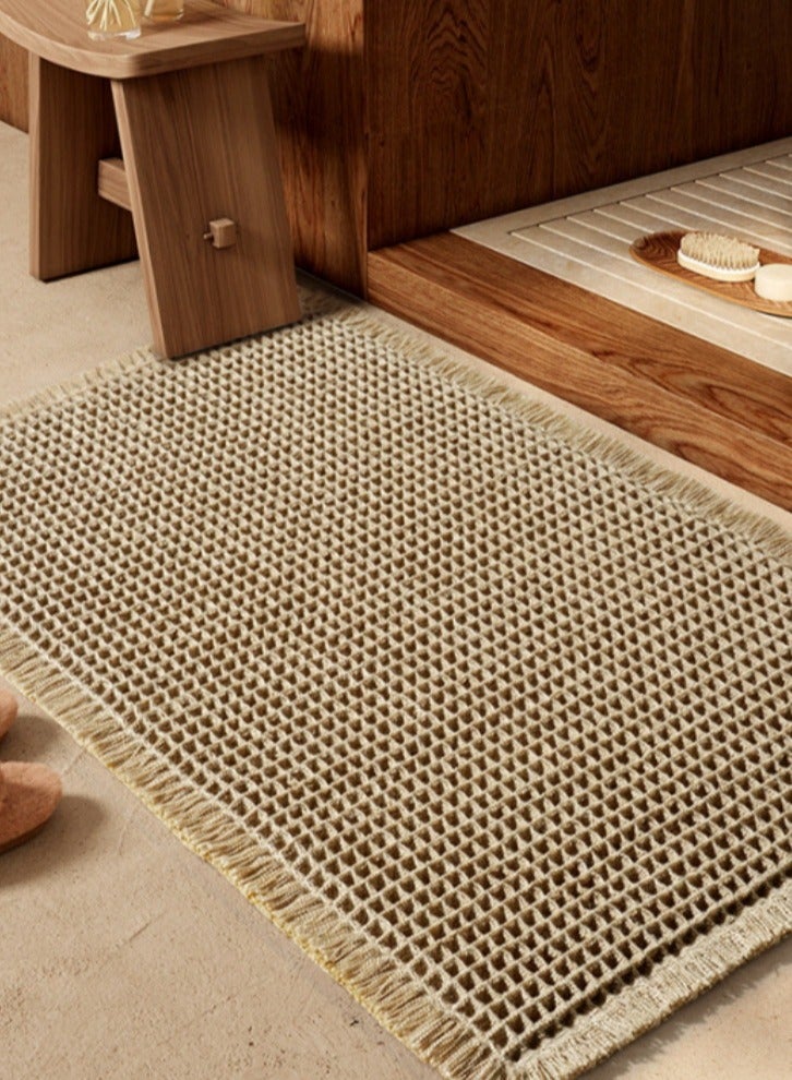 لولكس سجادة حمام وافل من لولاكس، فائقة الامتصاص وغير قابلة للانزلاق، مناسبة للحمامات والمغاسل، هيكل متعدد الطبقات، قاعدة لاصقة بالذوبان الساخن، فائقة النعومة، 16.93 × 24.02، قابلة للغسل في الغسالة (بني) - Image 1