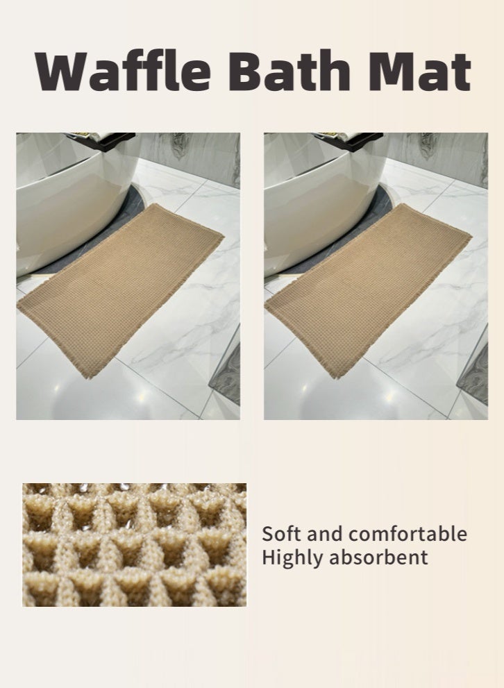 لولكس سجادة حمام وافل من لولاكس، فائقة الامتصاص وغير قابلة للانزلاق، مناسبة للحمامات والمغاسل، هيكل متعدد الطبقات، قاعدة لاصقة بالذوبان الساخن، فائقة النعومة، 16.93 × 24.02، قابلة للغسل في الغسالة (بني) - Image 4