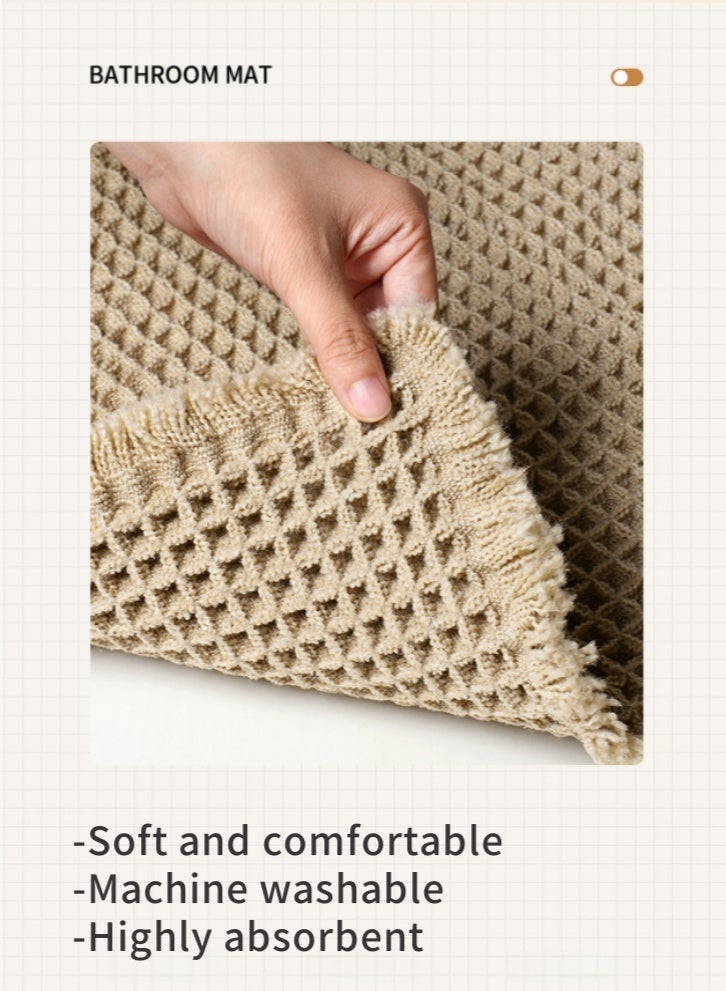 لولكس سجادة حمام وافل من لولاكس، فائقة الامتصاص وغير قابلة للانزلاق، مناسبة للحمامات والمغاسل، هيكل متعدد الطبقات، قاعدة لاصقة بالذوبان الساخن، فائقة النعومة، 16.93 × 24.02، قابلة للغسل في الغسالة (بني) - Image 3