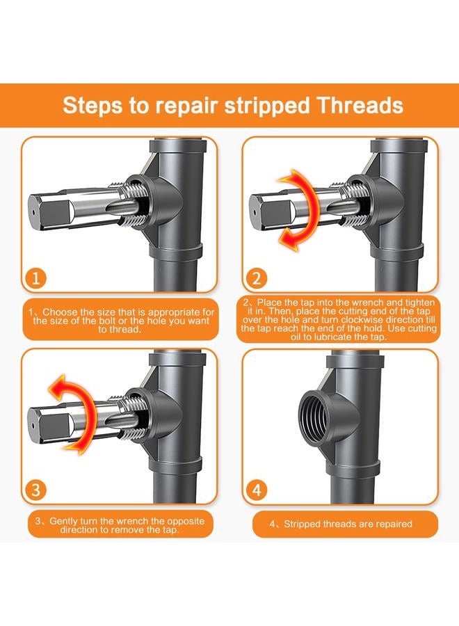DECKRKAT 6-Piece NPT Pipe Tap Set, Precision Carbon Steel NPT Tap Set for Clean Accurate Threads, 1", 3/4", 1/2", 3/8", 1/4", 1/8" NPT Tap, Perfect for Plumbers Mechanics DIYers, with Durable Plastic Case - Image 4