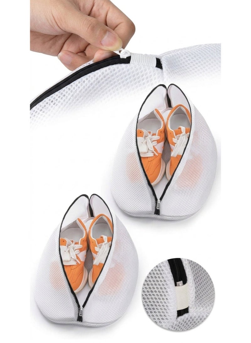 Set of 3 Durable Mesh Shoe Laundry Bags for Washing Machine - Thickened Protective Sneaker Wash Bag with Concealed Zipper, Multi-Function Mesh Bags for Shoes & Delicates, Large Size - Image 1