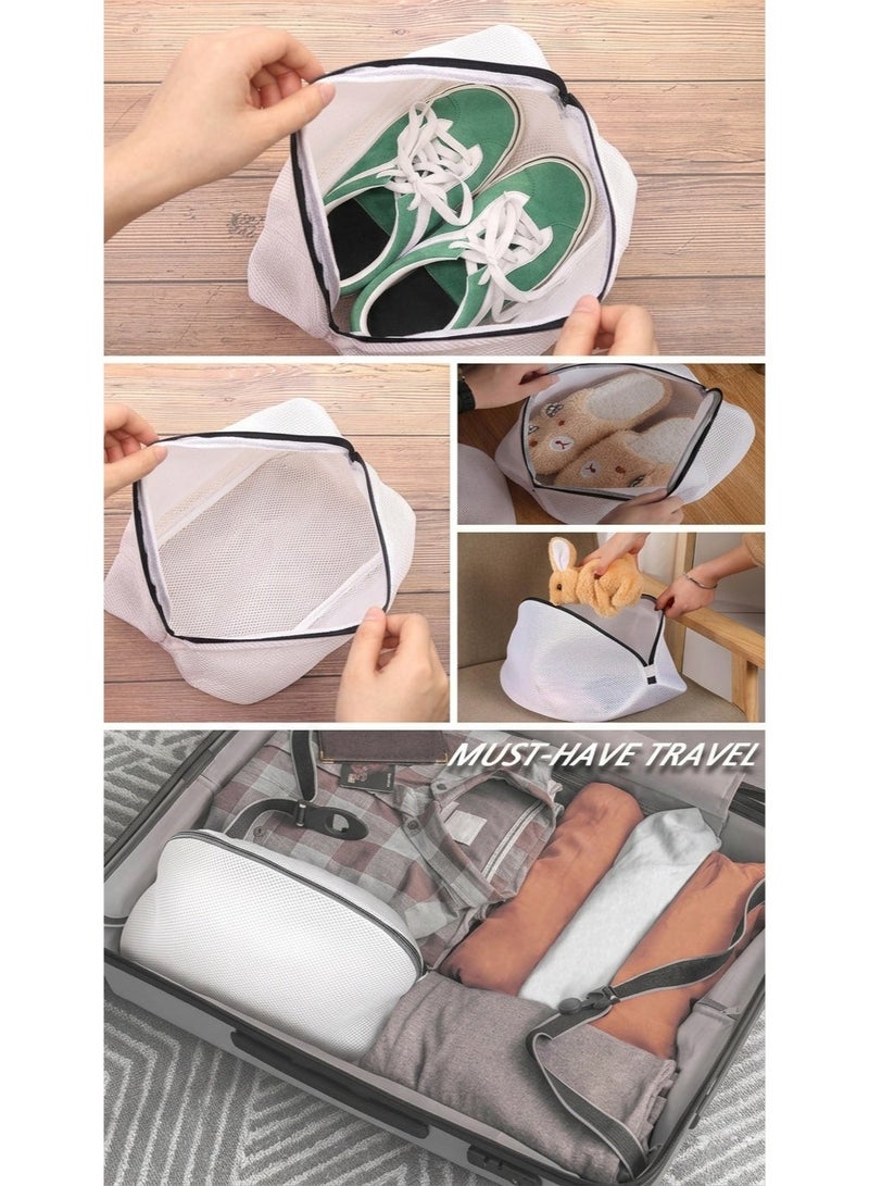 Set of 3 Durable Mesh Shoe Laundry Bags for Washing Machine - Thickened Protective Sneaker Wash Bag with Concealed Zipper, Multi-Function Mesh Bags for Shoes & Delicates, Large Size - Image 3