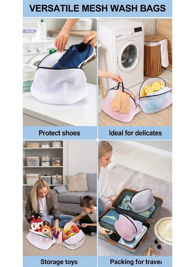 Set of 3 Durable Mesh Shoe Laundry Bags for Washing Machine - Thickened Protective Sneaker Wash Bag with Concealed Zipper, Multi-Function Mesh Bags for Shoes & Delicates, Large Size - Image 4