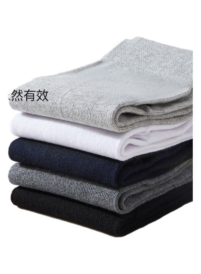 MIIOW [100% Pure Cotton Socks 5 Pairs] New Men'S Socks, Spring And Summer Five-Toe Socks, Antibacterial And Odor-Resistant Mid-Calf Socks - Image 2