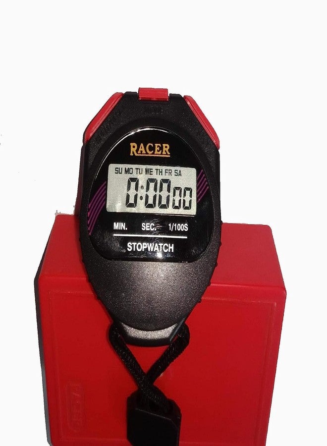 BAOER Racer Stopwatch with Alarm Handheld LCD Digital Professional Timer Sports Stop Watch with Plastic Box Black - Image 5