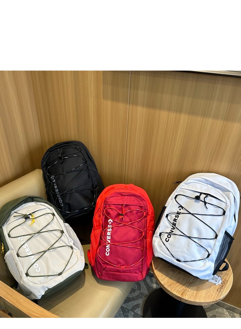 CONVERSE Minimalist White - Black Color - Blocking Backpack, Classic Strap Design, Perfect for Streetwear and School Days - Image 4