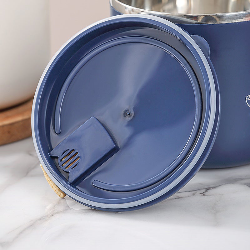 304 Stainless Steel Handle Large Capacity Instant Noodle Bowl With Lid Fast Food Cup Student Office Worker Lunch Box Insulated Lunch Box - Image 5