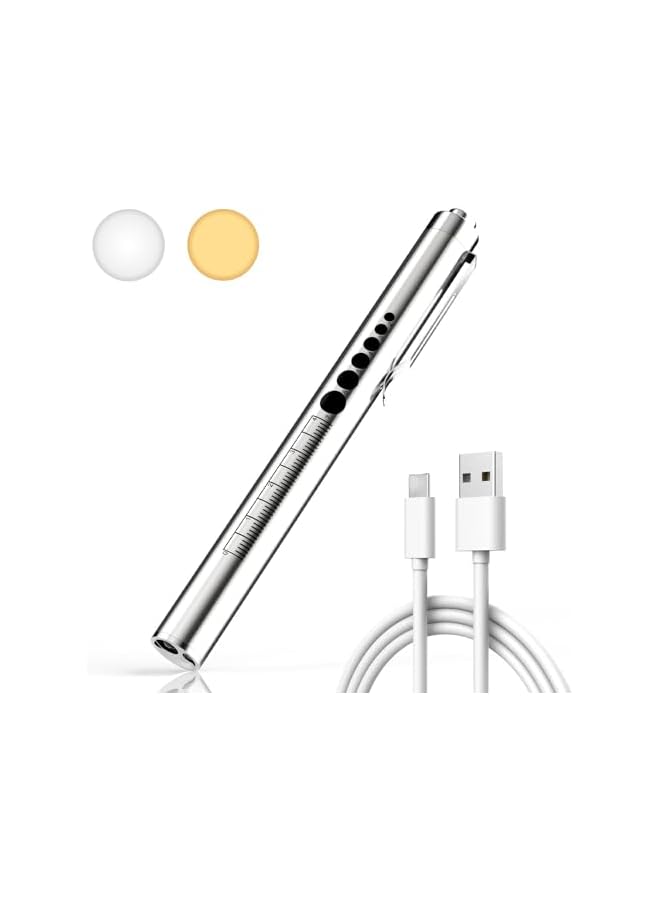 PROMASS promass Rechargeable LED Pen Light for Nurses - Warm & White Light with Pupil Gauge - Portable Medical Penlight for Nurses, Doctors, First Aid, EMTs, and Nursing Students  - Image 2