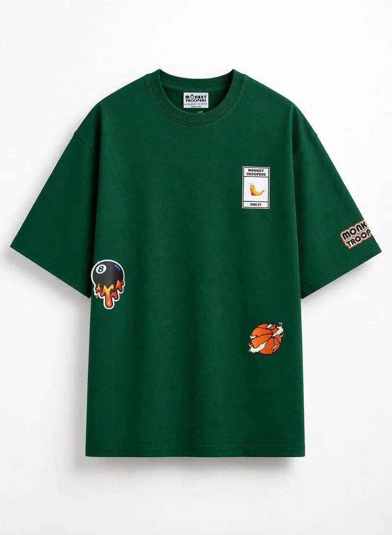 Oversized T-Shirt for Men & Women Green WRONG Graphic Printed Tee 240 GSM Cotton Fabric Unisex Baggy Fit Streetwear