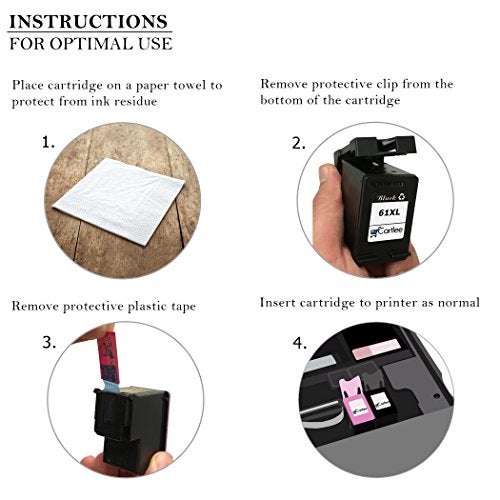 Cartlee Remanufactured Ink Cartridge Replacement for HP 61XL for Deskjet 1000 1010 1050 1055 1510 1512 2000 2050 2510 2512 2540 2542 2543 2549 3000 3050 Envy 4500 4501 4502 4503 4504 Black Color 3 pk - Image 5