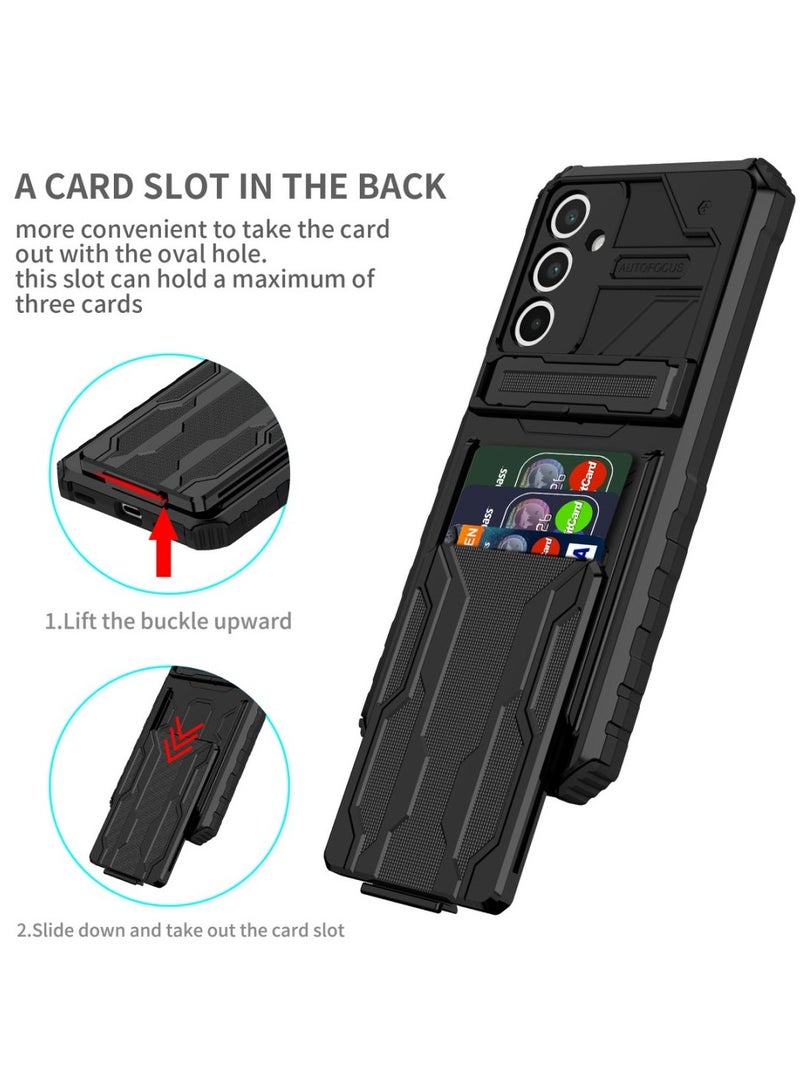 Protective Cover for Samsung Galaxy A16 Wallet Case with Credit Card Holder Stand Kickstand Slim Rugged Shockproof Heavy Duty Defender Armor - Image 2