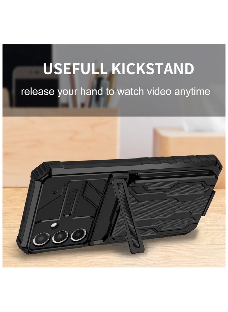 Protective Cover for Samsung Galaxy A16 Wallet Case with Credit Card Holder Stand Kickstand Slim Rugged Shockproof Heavy Duty Defender Armor - Image 5