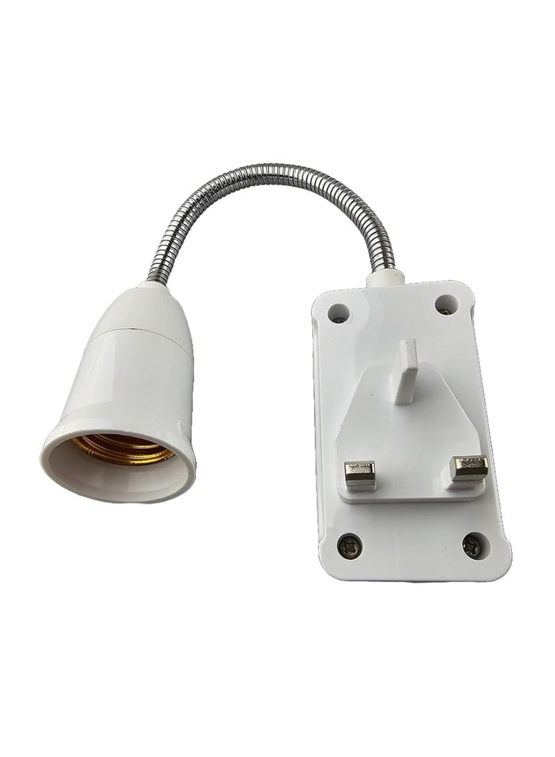 ناركين حامل مصباح مع مفتاح ومحول مقبس عالمي بزاوية دوارة أو حامل مصباح ليلي باللون الأبيض. - Image 1