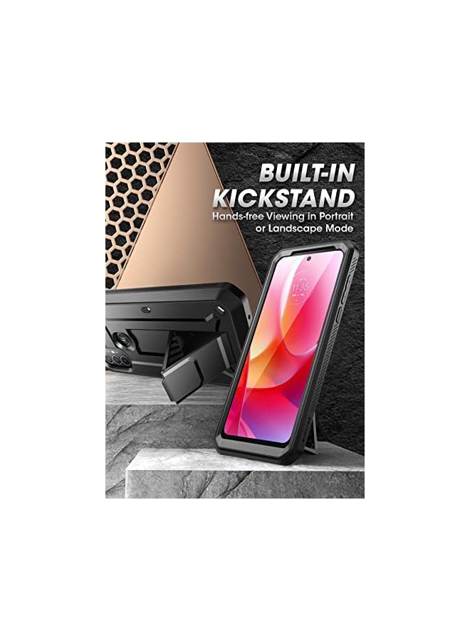 SupCase Unicorn Beetle Pro Series Case for Moto G Power 2022, Full-Body Rugged Belt Clip & Kickstand Case with Built-in Screen Protector (Black) - Image 4