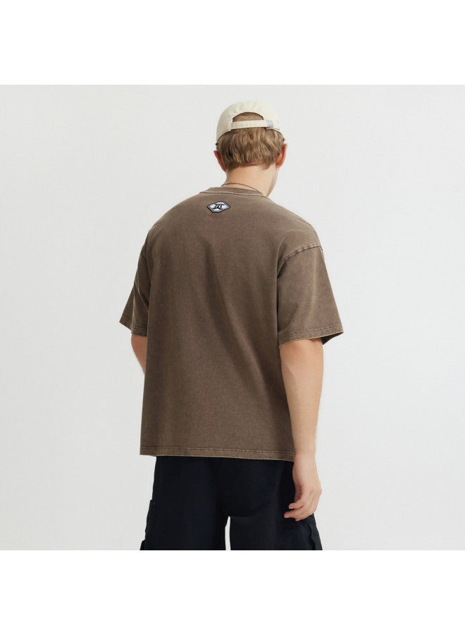 Cabbeen Men's Wear Colorful Preppy Style Washed Print Short-sleeve T-shirt Summer New Arrival Same As In Department Stores - Image 3