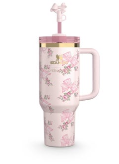 Stanley The Stanley X LoveShackFancy Holiday Quencher | 40 OZ Rosa Beaux Pink  - Image 1