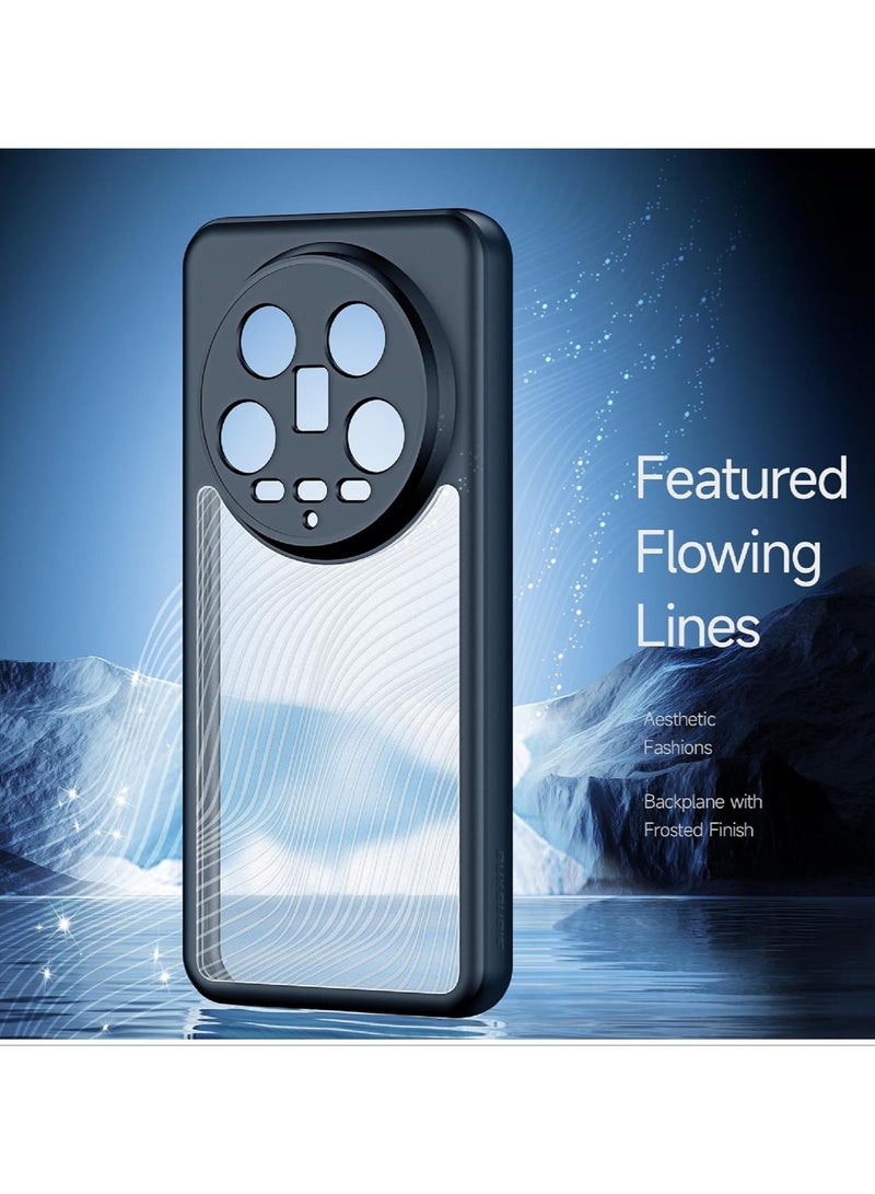 Arabest Case Compatible with Xiaomi 14 Ultra, Translucent Matte Frosted Back Phone Case Cover PC & TPU, Anti-Yellowing Anti-Fingerprint Shockproof Protective Cover - black - Image 4