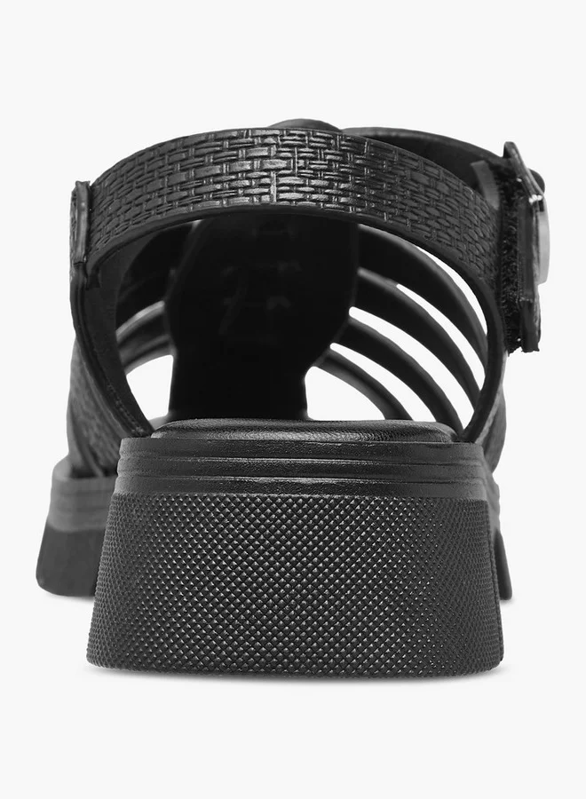 Little Missy Strappy Flatform Sandals with Hook and Loop Closure